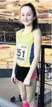  ??  ?? New best Carys Gibb broke a long-standing club record in finishing fourth in the U13 1500m