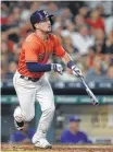  ?? Karen Warren / Houston Chronicle ?? Alex Bregman watches one of five Astros home runs leave the park against the Jays.