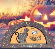  ??  ?? Have a miaow-vellous Halloween with Ilchester Black Cat Cheddar.