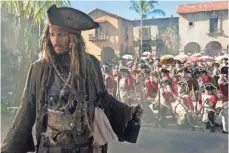  ?? PETER MOUNTAIN ?? Jack Sparrow (Johnny Depp) irks the law yet again searching for the Trident of Poseidon in Dead Men Tell No Tales.