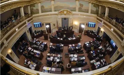  ?? Photograph: Rick Bowmer/AP ?? The Utah senate meets on 4 March.