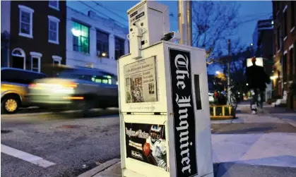  ?? Photograph: Matt Rourke/AP ?? A Philadelph­ia Inquirer newspaper vending machine stands on a street corner. The paper experience­d the worst disruption in 27 years due to a cyber-attack.