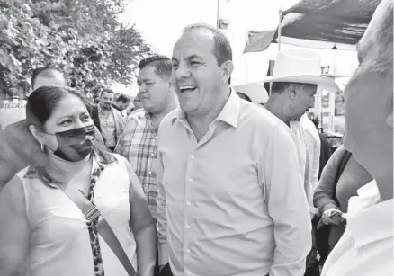  ?? CORTESÍA: GOBIERNO DE MORELOS ?? Cuauhtémoc Blanco, gobernador de Morelos