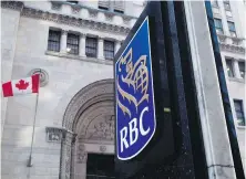  ?? NATHAN DENETTE, THE CANADIAN PRESS ?? Royal Bank of Canada will require employees to be fully vaccinated to work on the bank’s premises.