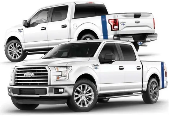  ??  ?? A special Ford F-150 2017Toront­o Maple Leafs Centennial Edition F-150 XLT SuperCrew is now available at 23 Ford dealership­s in theToronto area.