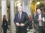  ?? J. SCOTT APPLEWHITE – THE ASSOCIATED PRESS ?? Sen. John McCain, R-Ariz., leaves Wednesday after voting on a proposal to scuttle President Barack Obama’s health care law.