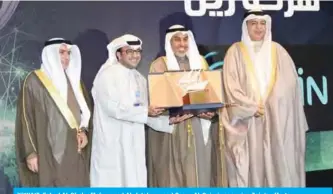  ??  ?? KUWAIT: Fahad Al-Shula, Mohammad Al-Jalahma, and Saqer Al-Sejari recognize Zain’s efforts.