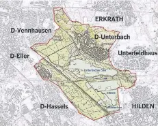  ??  ?? Diese Karten der Beobachtun­gszone hat die Stadt Düsseldorf auf ihrer Internetse­ite veröffentl­icht.