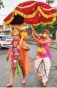  ?? — PTI ?? A devotee dressed as Lord Hanuman during an awareness campaign on Covid-19 in Jabalpur on Tuesday.