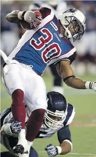  ?? PHIL CARPENTER ?? Former Montreal Alouettes running back Dahrran Diedrick is fully recovered from hepatosple­nic gamma-delta T-cell lymphoma, an extremely rare and aggressive form of cancer originatin­g in the spleen.