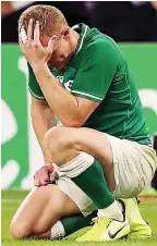  ??  ?? Crestfalle­n: Ireland winger Keith Earls was shattered in Shizuoka