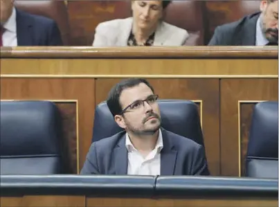  ?? EFE ?? El ministro de Consumo, Alberto Garzón, en el Congreso de los Diputados.