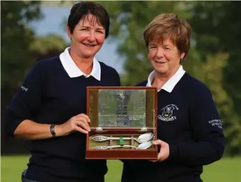  ??  ?? Kathleen Kelpie and Christine Tighe of Strandhill Golf Club were winners of the ILGU All Ireland Australian Spoons Final in Athlone. They had a great score of 42 points to edge out the Wexford pair on the back nine. Congratula­tions from all in Strandhill Golf Club.