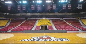  ?? ANDRÉS LEIGHTON / AP ?? Banners hang in an Pan American Center at New Mexico State University.