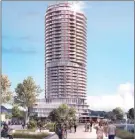  ?? Special to the Daily Courier ?? Edmonton-based Westcorp will ask city council today to approve some changes to the design of the company’s 33-storey hotel and luxury residence.