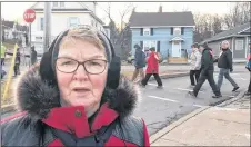  ?? FRAM DINSHAW/THE NEWS ?? Heather Facey from Westville at the Coldest Night of the Year Walk in New Glasgow on Saturday evening.
