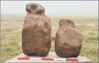  ?? PICTURE: SWNS.COM ?? ANCIENT OBJECTS: It is believed by experts that the stones were carved 4,000 years ago for mooring ropes.