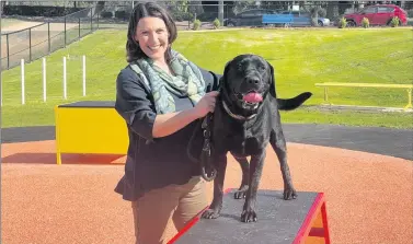  ??  ?? TAILS WAGGING: the municipali­ty.
Ararat mayor Jo Armstrong and Bentley enjoy a new off-leash dog park in