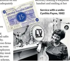  ??  ?? Service with a smile: Cynthia Payne, 1982