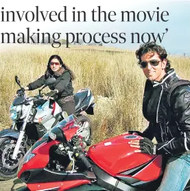  ?? ?? Sanober Pardiwalla with Hrithik Roshan and (top) Aishwarya Rai Bachchan on the sets of
Dhoom 2