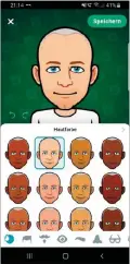  ??  ?? Die Grundlage für den Bitmoji-avatar ist ein Selfie, das Sie ganz nach Wunsch bearbeiten.