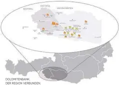  ?? ?? DOLOMITENB­ANK.
DER REGION VERBUNDEN.
Insgesamt werden 14 Geschäftss­tellen in Osttirol und Oberkärnte­n unter einem Dach vereint