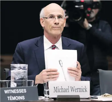  ?? CHRIS WATTIE / REUTERS ?? Privy Council Clerk Michael Wernick waits to testify before the House of Commons justice committee Thursday.