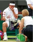  ??  ?? Not up to speed: Injured Nishikori (left) had an average serve of just 96mph while Cilic (top left) was booming them down at 121mph