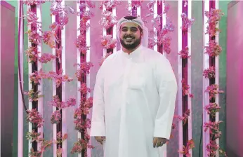  ?? Pawan Singh / The National ?? Abdulaziz Al Mulla, co-founder of Madar Farms, was inspired to start his hydroponic farming business after watching a video about an indoor farm on the internet