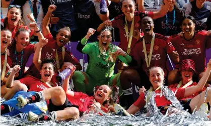  ?? Photograph: Tom Jenkins/The Guardian ?? Mary Earps and Ella Toone (both centre) have also enjoyed success on the Wembley pitch with England.