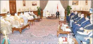  ?? KUNA photo ?? HH the Kuwait’s PM while meeting with Egypt’s Parliament Speaker.