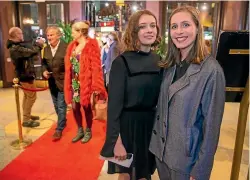  ?? PETER MEECHAM / FAIRFAX ?? The Rehearsal star Ella Edward with writer Eleanor Catton at last night’s premiere.