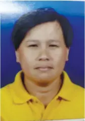  ?? (CONTRIBUTE­D FOTO) ?? IN THE LINE OF DUTY. Maria Theresa Bascones, 38, died after a Hyundai Tucson wagon driven by Korean national Sun Kyung Heo hit her in Banilad, Cebu City last Tuesday.