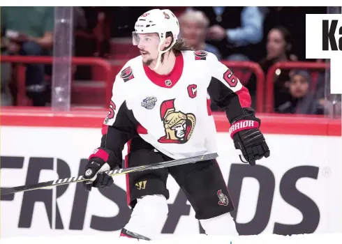  ??  ?? Eric Karlsson a inscrit un but et ajouté 16 mentions d’aide, pour 17 points, depuis qu’il a salué son retour dans l’alignement des Sénateurs d’ottawa. PHOTO D’ARCHIVES, AFP