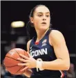  ?? AJ Mast / Associated Press ?? UConn’s Nika Muhl will be one of just three healthy guards on the roster this weekend.