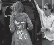  ?? AFP ?? Melania wearing a jacket emblazoned with the words "I really don't care, do you?" during her surprise visit to US-Mexico border.