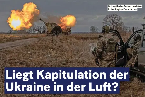  ?? AFP ?? schwedisch­e Panzerhaub­itze in der Region donezk.