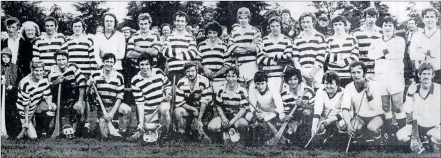  ??  ?? Ballygibli­n, 1979 North Cork junior B hurling championsh­ip winners, including brothers Willie and Jer Hennessy - Back row: John O’Connor, Mick Daly, Jim Harry O’Brien, Jim O’Brien, Jer Hennessy, Tom Molan, Michael Lewis, Matt Slattery, Dave Ryan, Mick O’Sullivan, Ollie Cussen, Pa Gallaghue, Mick Allen, Pat Creed and Paddy Ryan. Front row: John Donegan, Pat Mulcahy, J.J. Lynch, John Ryan, Capt, Eddie Lynch, Michael Shinnick, Mossie O’Sullivan, Jackie Slattery, Stephen Hanley, Willie Hennessy and Paddy Barrett.