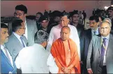  ?? HT ?? ▪ Chief minister Yogi Adityanath reviewing the preparatio­ns for investors’ summit at Indira Gandhi Pratisthan on Sunday.