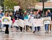  ?? Michael Wyke/Contributo­r ?? Parents and their children held a November protest to call attention to amended plans in Tomball ISD.