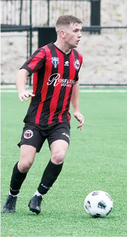  ?? ?? Baley Row was amongst his team’s best on Saturday in the 1-0 win over Casey Comets.