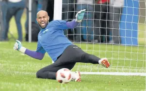  ?? /Lefty Shivambu/Gallo ?? Downs second choice keeper Reyaad Pieterse was unfortunat­e to concede an own goal which knocked his team out of the cup.