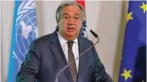  ?? - Reuters file photo ?? MAKING A POINT: UN Secretary-General Antonio Guterres, who made three trips to Katowice over the course of the talks, said the world’s climate fight was just beginning.
