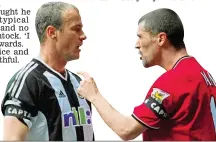  ??  ?? Born leaders: club captains Alan Shearer and Roy Keane going head to head ALLSPORT