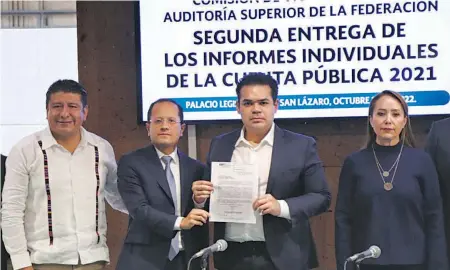  ?? DANIEL HIDALGO ?? Segunda entrega de la Cuenta Pública 2021 en la Cámara de Diputados