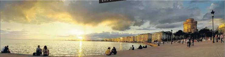  ?? Picture: © GNTO/KGrozoudis ?? SUNDOWNERS Thessaloni­ki is a buzzing southern European city, where people spill from shops, bars and eateries.