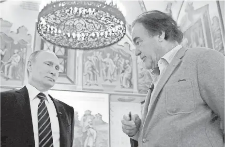  ?? KOMANDIR, SHOWTIME ?? Vladimir Putin speaks to Oliver Stone about President Trump, Russian history and more in The Putin Interviews.