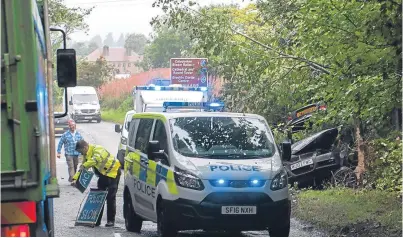  ?? Picture: Paul Smith. ?? The accident on the outskirts of Brechin which took the life of Frazer Clark. His brother has revealed how Frazer is the third brother to die over the past 15 years.