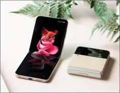  ??  ?? Unfolded, the Galaxy Z Flip3 has a 6.7in display.