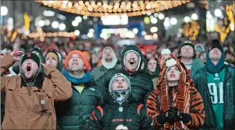  ?? JEFF DEAN/AP PHOTO ?? Cincinnati Bengals fans attend a watch party during Super Bowl 56 against the Los Angeles Rams last year.